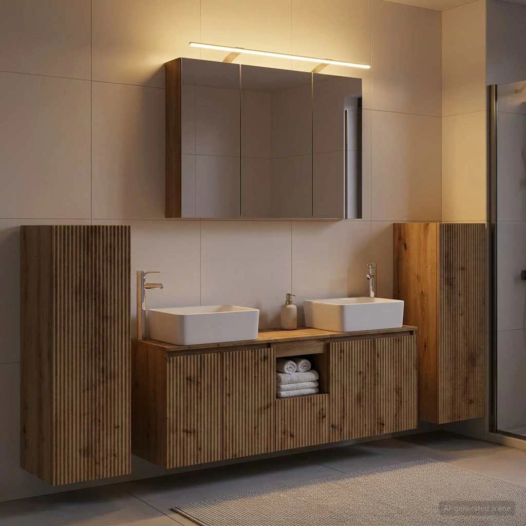 Set di mobili per il bagno 6 pz Rovere Artigianale 3407166