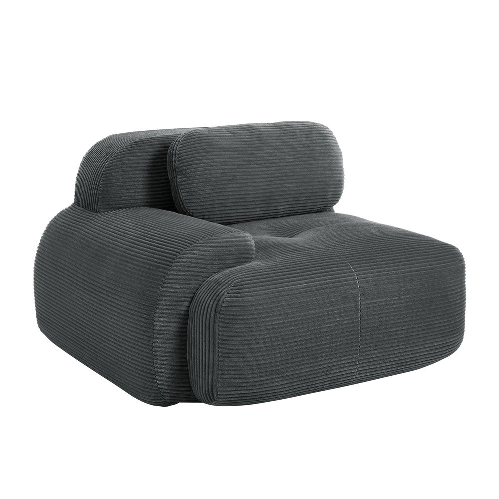 Divano angolare ¨C Minimal ¨C grigio tessuto corda con cuscini