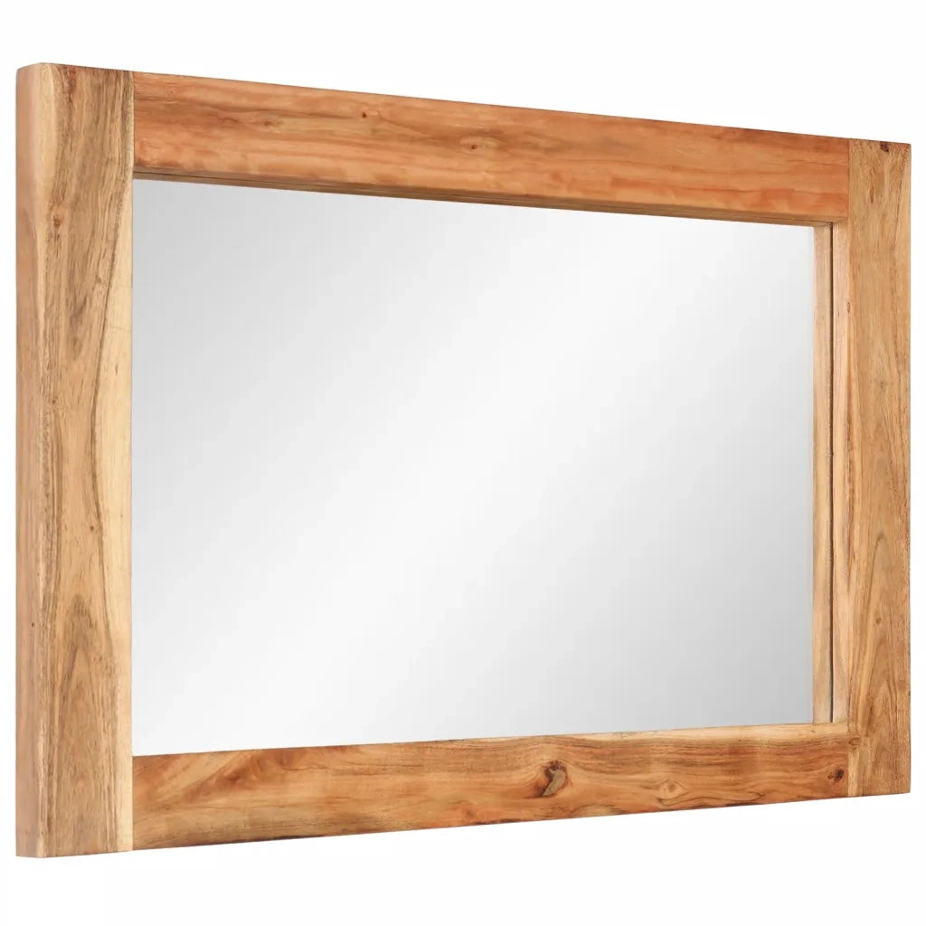 Specchio-Specchio Decorativo 70x50 cm in Legno Massello di Acacia e Vetro