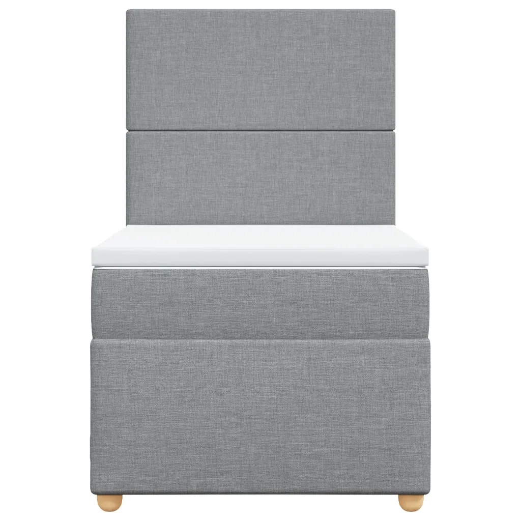Giroletto a Molle con Materasso Grigio Chiaro 90x190 cm Tessuto