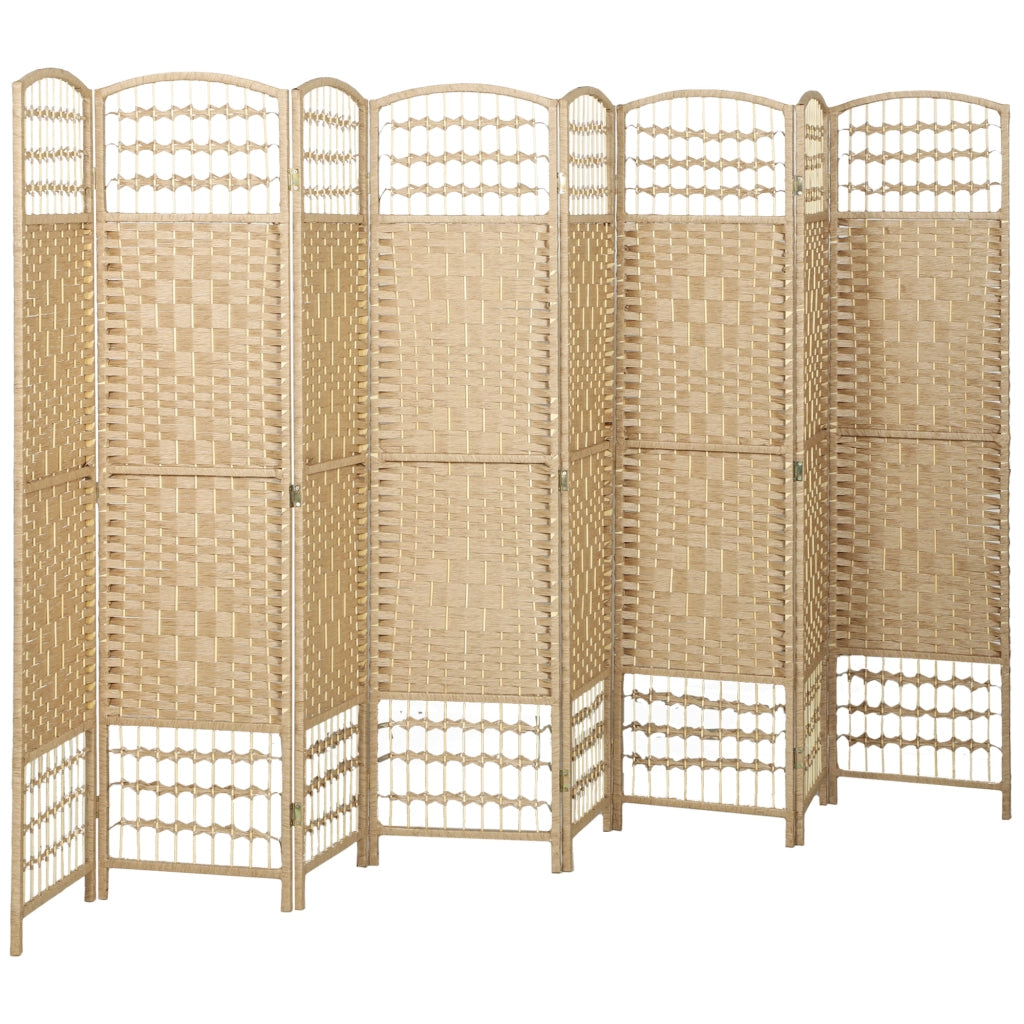 Paravento separatore ambienti in legno ¨C Xylo ¨C 8 pannelli pieghevoli 320x170 cm naturale