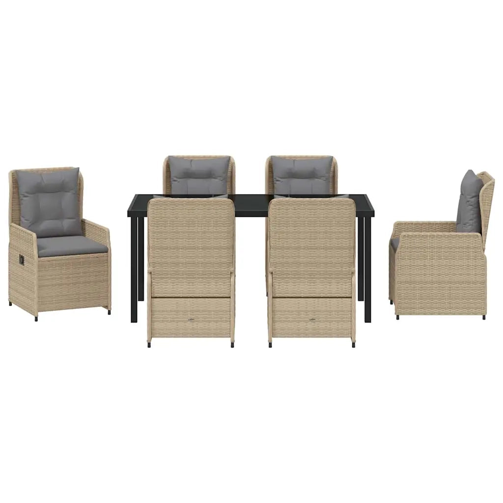 Set da Pranzo per Giardino 7 pcs Beige e Grigio Chiaro 3380964