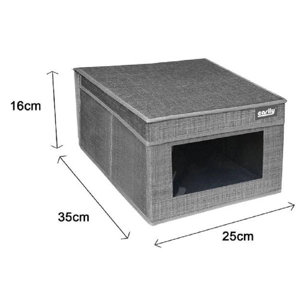 Trade Shop - Scatola Porta Documenti Ufficio Box Organizer Portatutto 25x35x16cm Grigio 69690 -