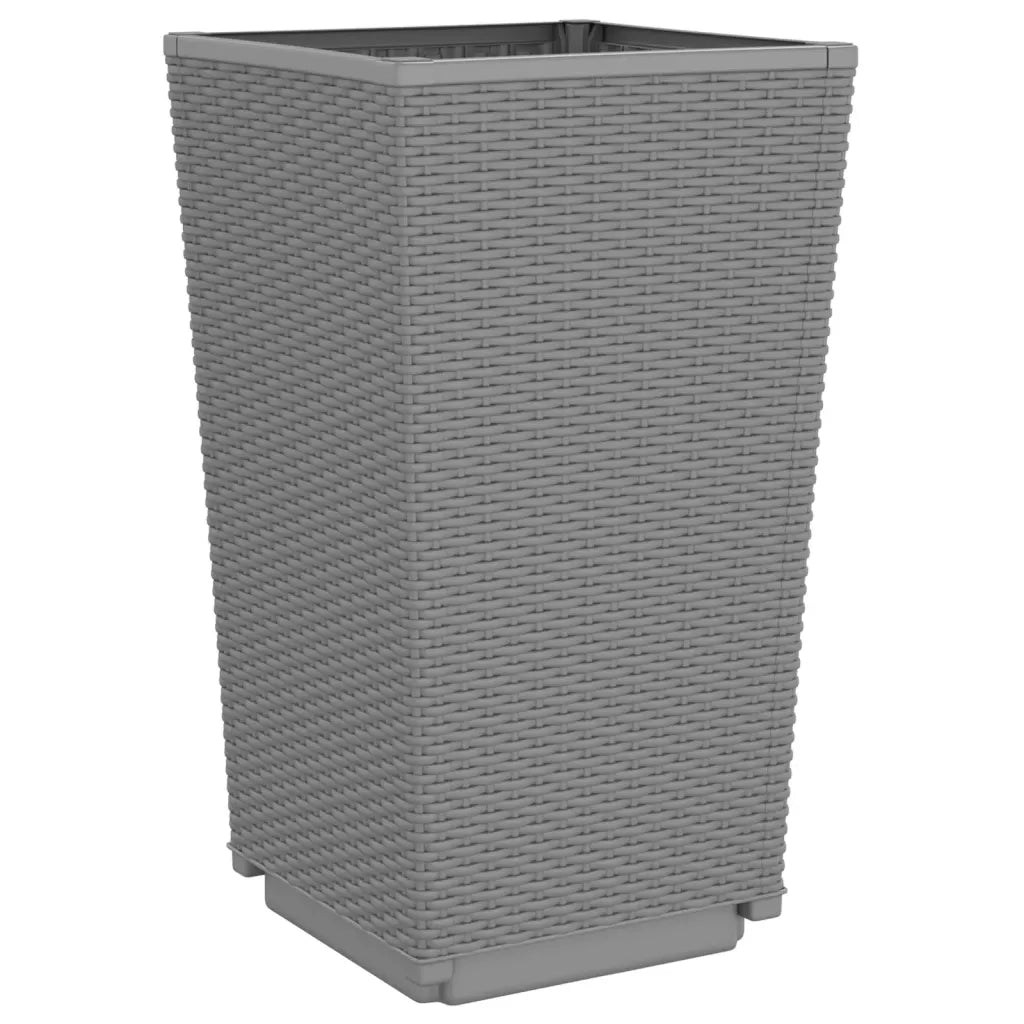 Fioriere da Giardino 4 pz Grigio Chiaro 32,5x32,5x57 cm in PP 367852