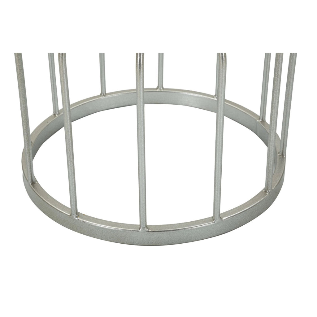 Tavolino VKH532, Argento, Marmo, 37,5x37,5x58 cm