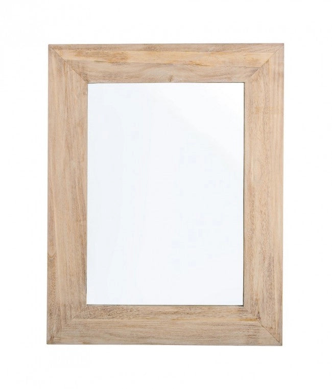 Specchio Rettangolare Legno Naturale Rustico da Parete 72x92 - YOUNG