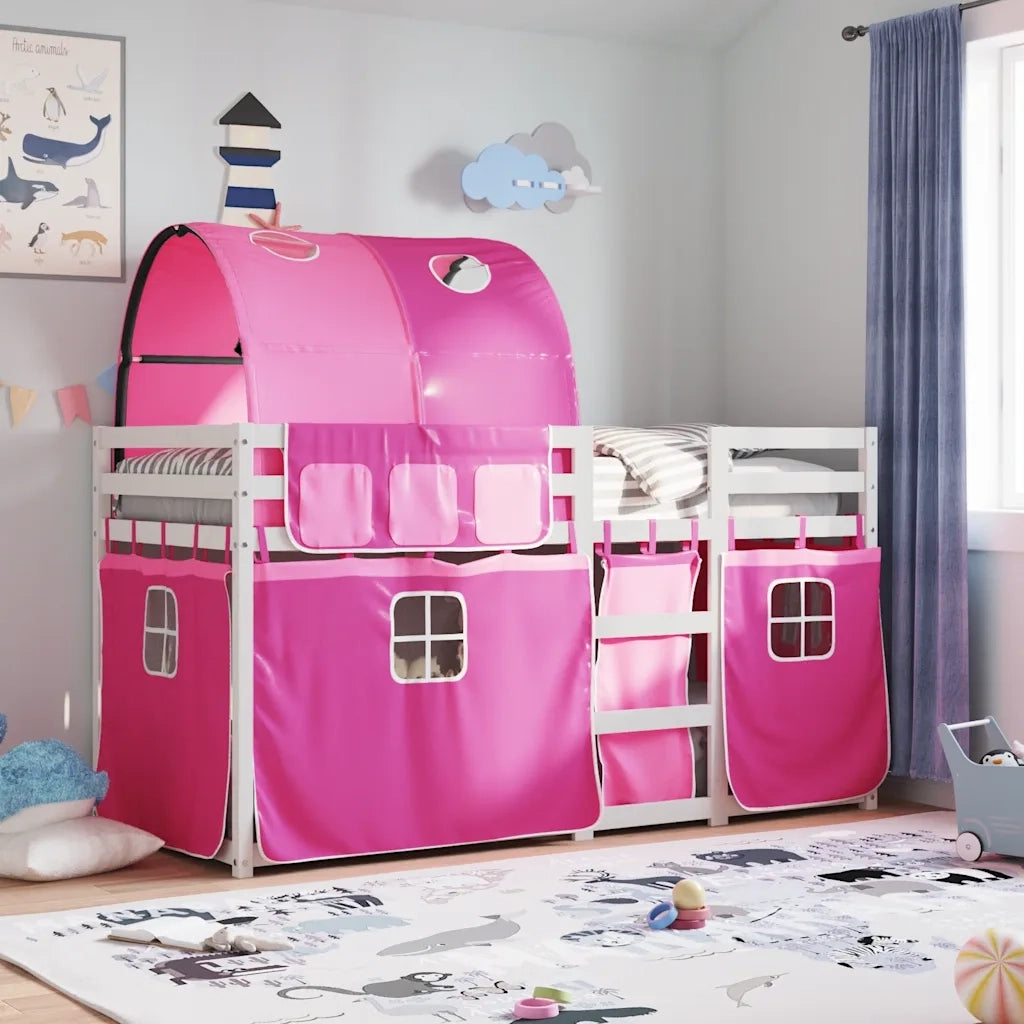 Letto a Castello senza Materasso Rosa 90x200 cm Legno di Pino 3283987