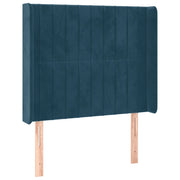 Testiera | Testata ad Orecchio Blu Scuro 93x16x118/128 cm in Velluto