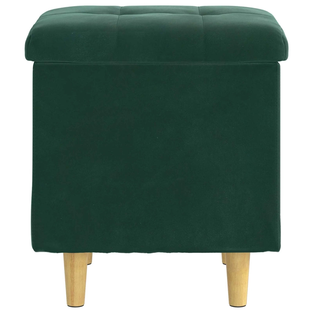 Pouf contenitore Verde Scuro 40 x 40 x 45 cm Velluto 876812