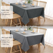 Tavolo in stile lino, tovagliato lavabile con effetto loto - tovaglia rettangolare 140x240 cm - impermeabile protezione contro macchie - grigio scuro