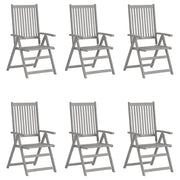 Sedie da Giardino Reclinabili 6 pz con Cuscini Massello Acacia 3065330
