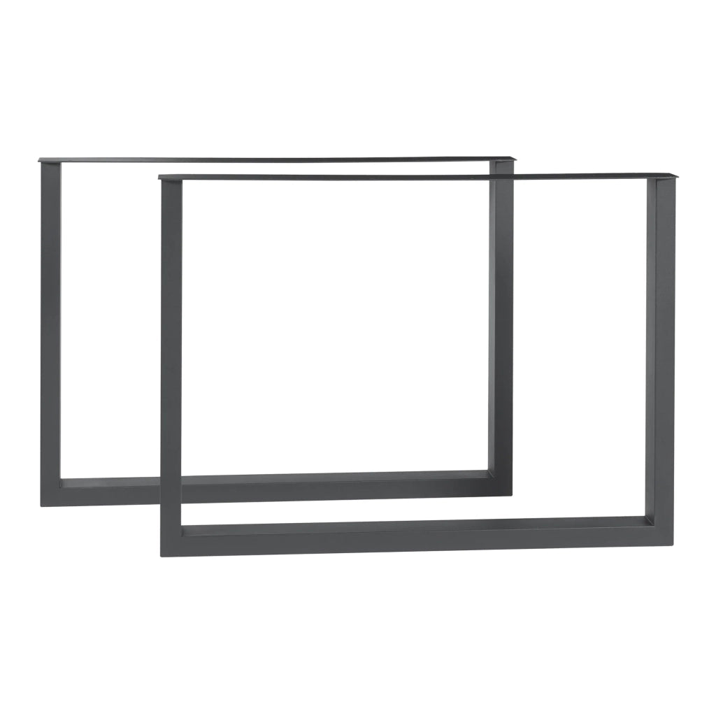 Set di 2 gambe per tavolo da arredamento moderno design originale 72 x 100 cm acciaio nero 03_0009680