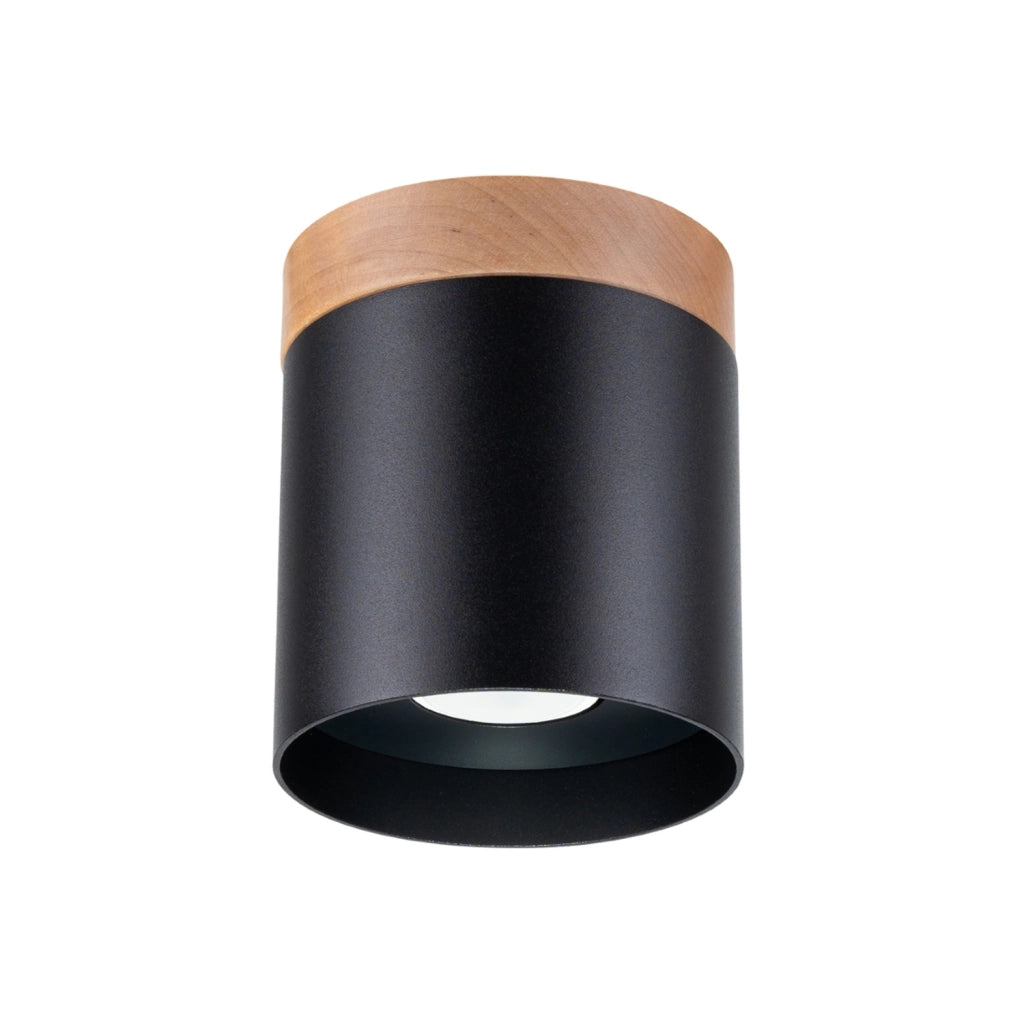 Spot soffitto BARREN nero/legno Ø12 GU10 Pure Lume