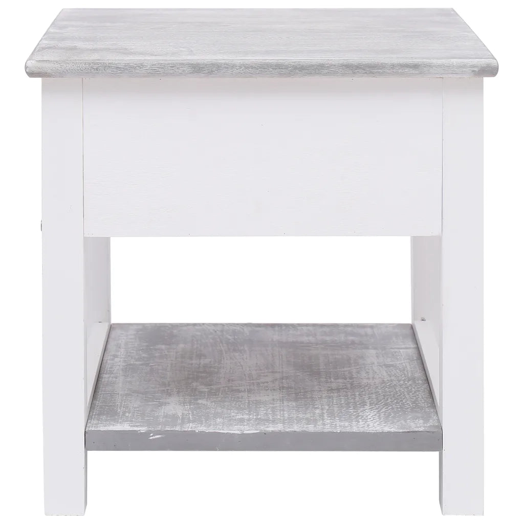 Tavolino Laterale | Tavolo laterale Grigio 40x40x40 cm in Legno di Paulownia