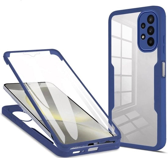 Copertura protettiva per Samsung Galaxy A36 5G - Translucida - Copertura shockresistente in doppia lastra con protezione 360° e schermatura per lo schermo - Blu
