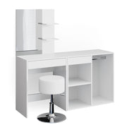 Vicco Tavolo da toeletta Bianco 140 cm con sgabello