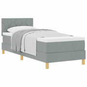 Letto singolo | Letto per adulti | Letto a molle con cuscino Grigio chiaro 80 x 200 cm Tessuto