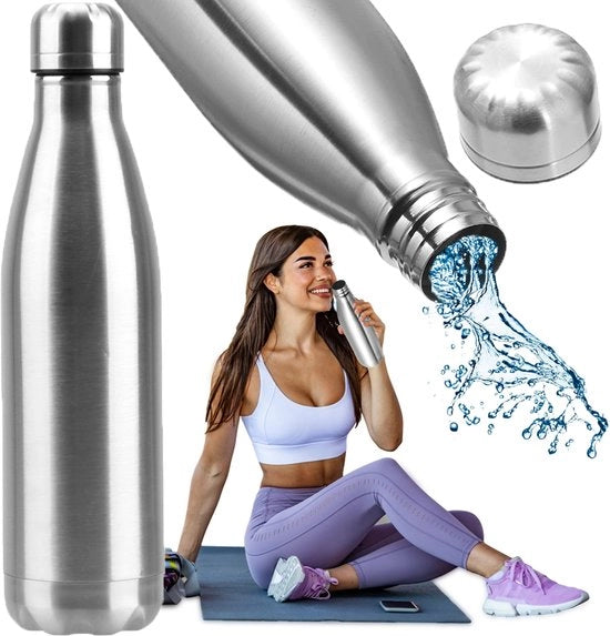 Tazza Sport 500 ml - Acciaio Inox - Imprermeabile - Resiste al Lavastoviglie - Sostenibile - Per Sport/Outdoor - Tazza da Bere