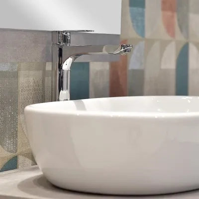Miscelatore lavabo alto cromato completo di piletta click clack Zoe