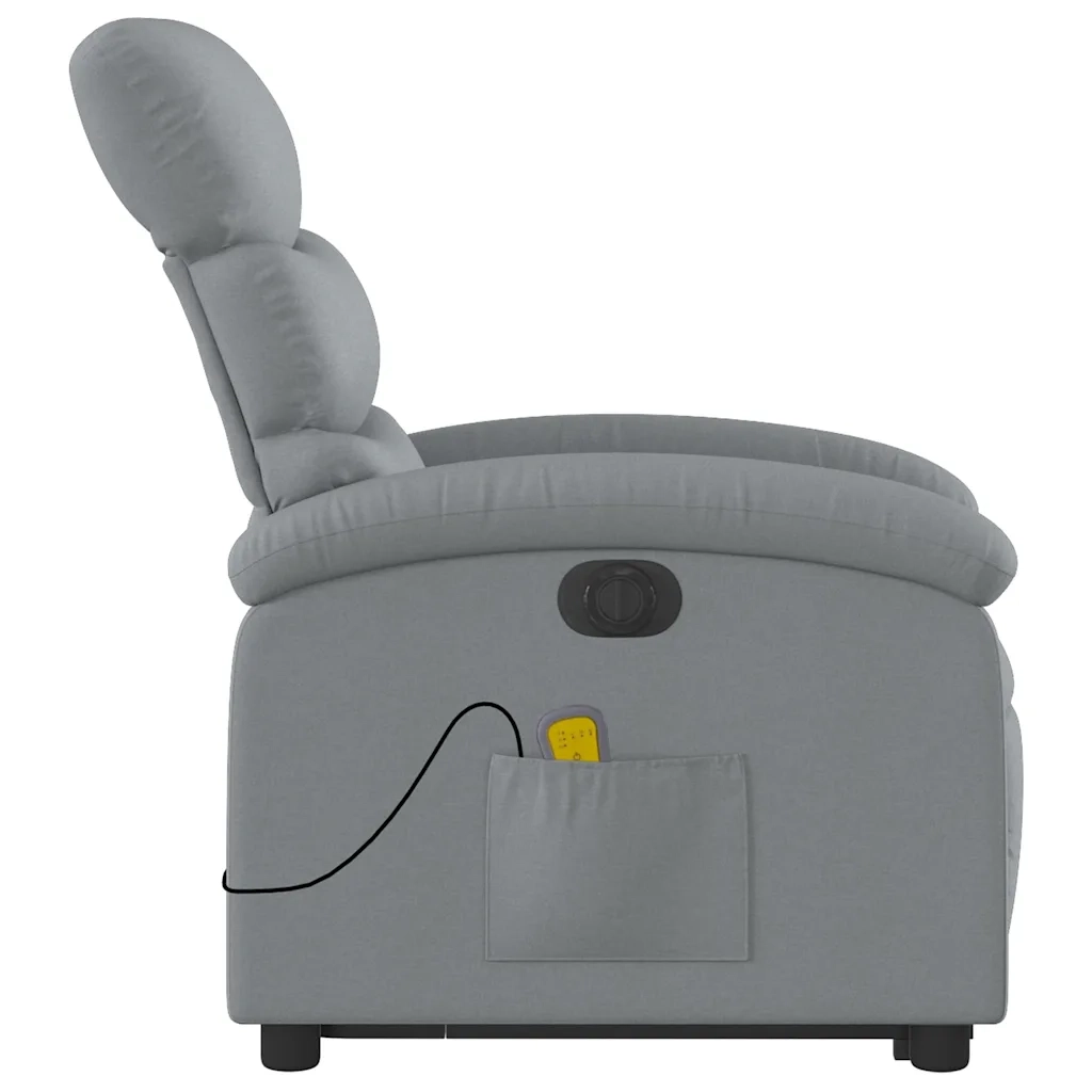 Poltrona Alzapersona Massaggi Elettrica Grigio Chiaro Tessuto 3204014