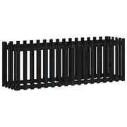 Fioriera rialzata per piante fiori patio giardino design del giardino con recinzione 200 x 50 x 70 cm pino nero massiccio 02_0039809