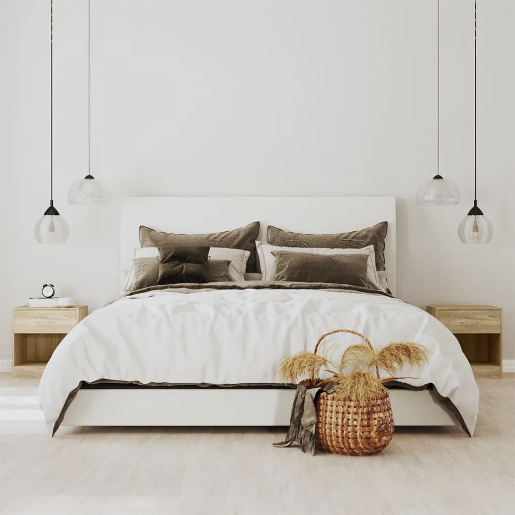Comodini 2 pz con Cassetto-Set di 2 Tavolino da notte Colore Rovere