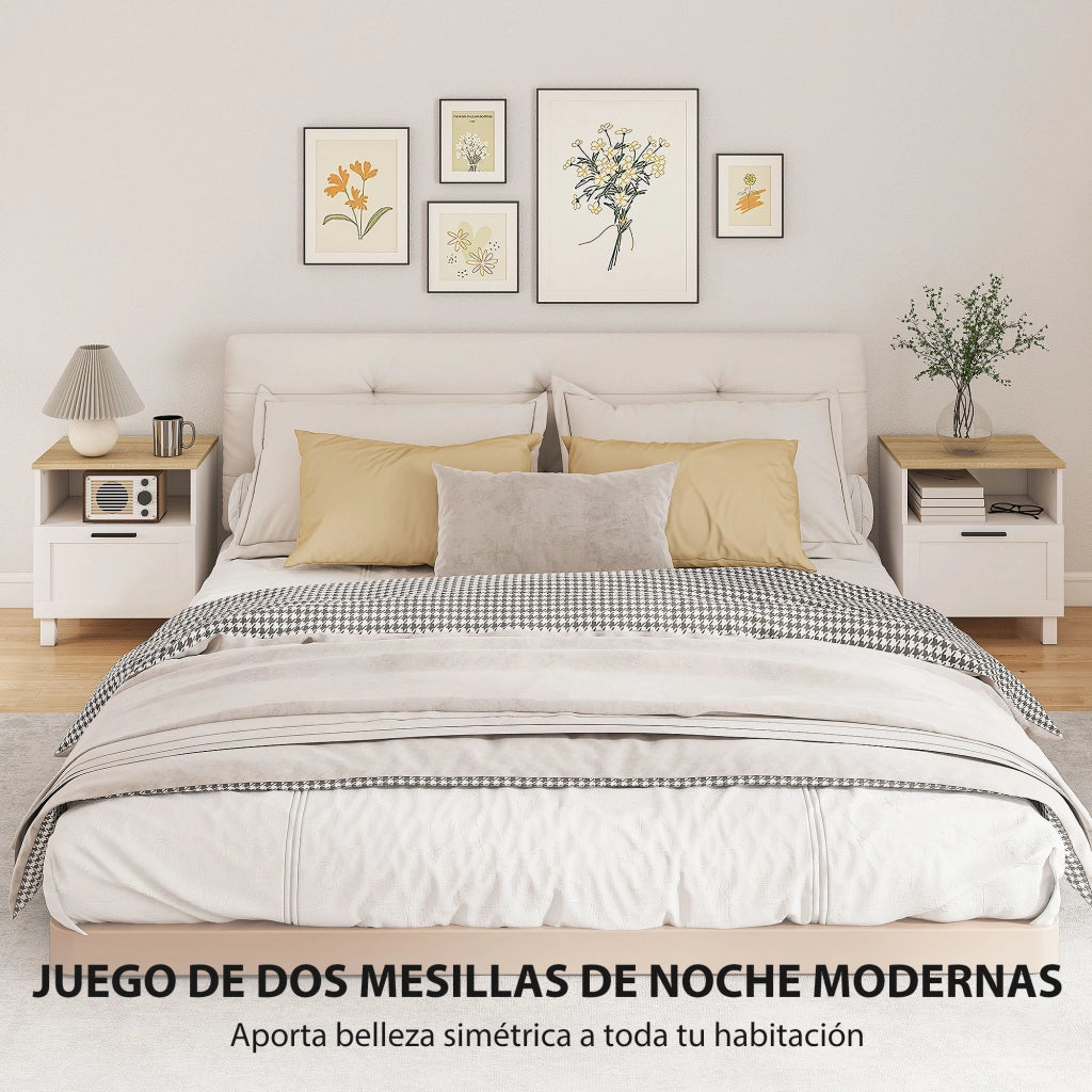 Comodino ¨C Minimal ¨C Bianco Legno 45x38x50 cm