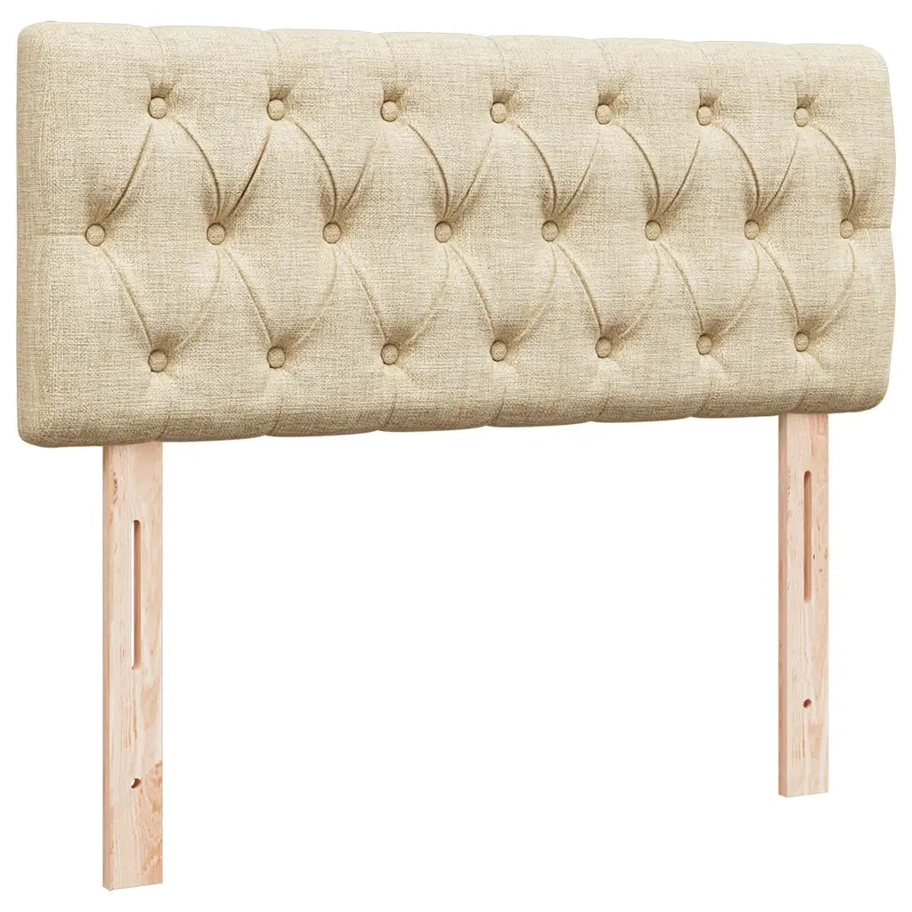 Struttura Letto Pouf con Materasso Crema 120x190 cm in Tessuto 3311530