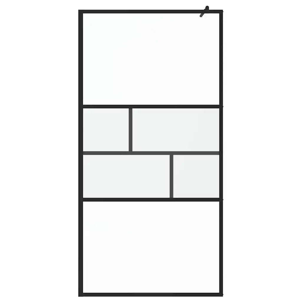Parete Doccia Walk-in Nero 100 x 195 x 0,5 cm Vetro e Alluminio CFW9802515