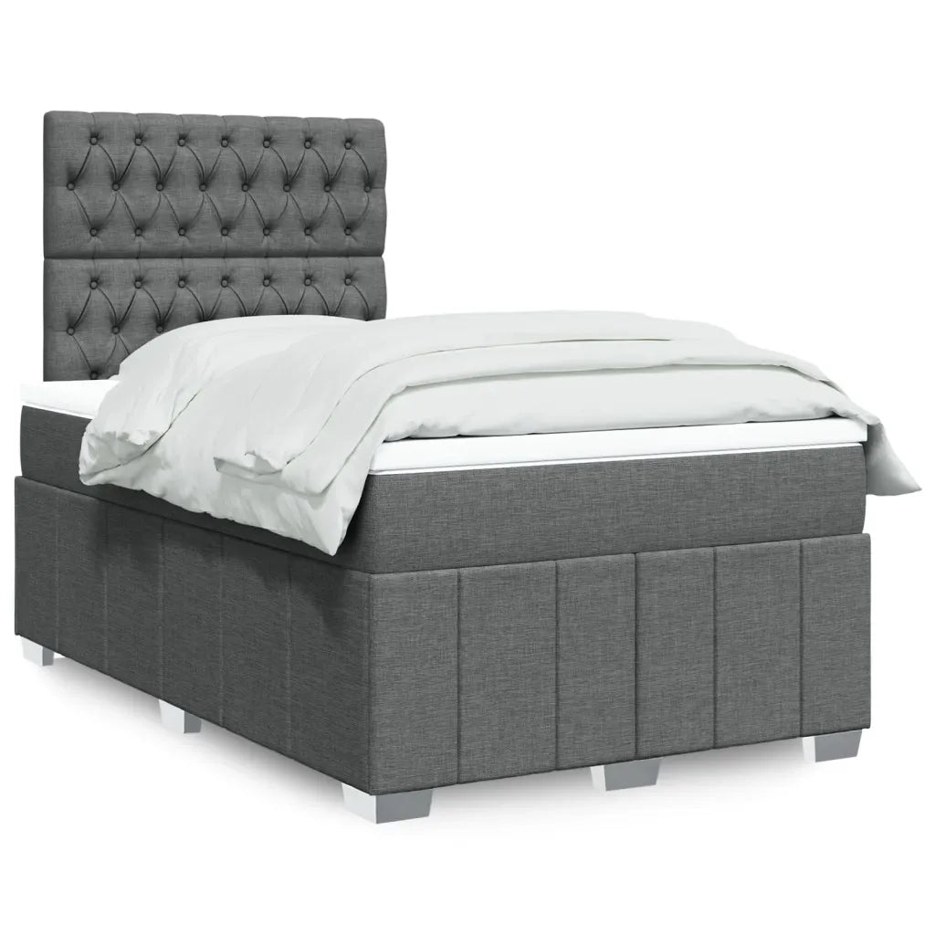 Giroletto a Molle con Materasso Grigio Scuro 120x190cm Tessuto