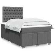 Giroletto a Molle con Materasso Grigio Scuro 120x190cm Tessuto