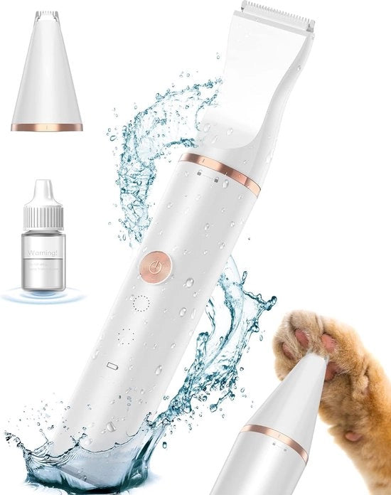 Trimmer per animali - Trasformatore silenzioso per tondeggia animali, spazzola per zampe, occhi e orecchie per cani, gatti e animali in generale
