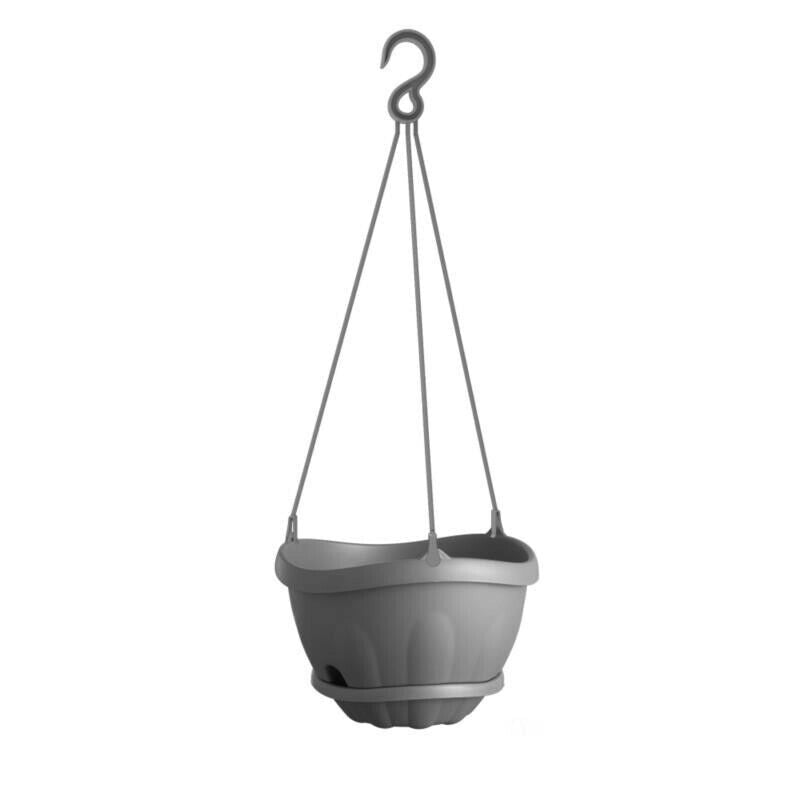 BAMA VASO A GONDOLA CON CIOTOLA E CATENA 28 CM COLORE GRIGIO