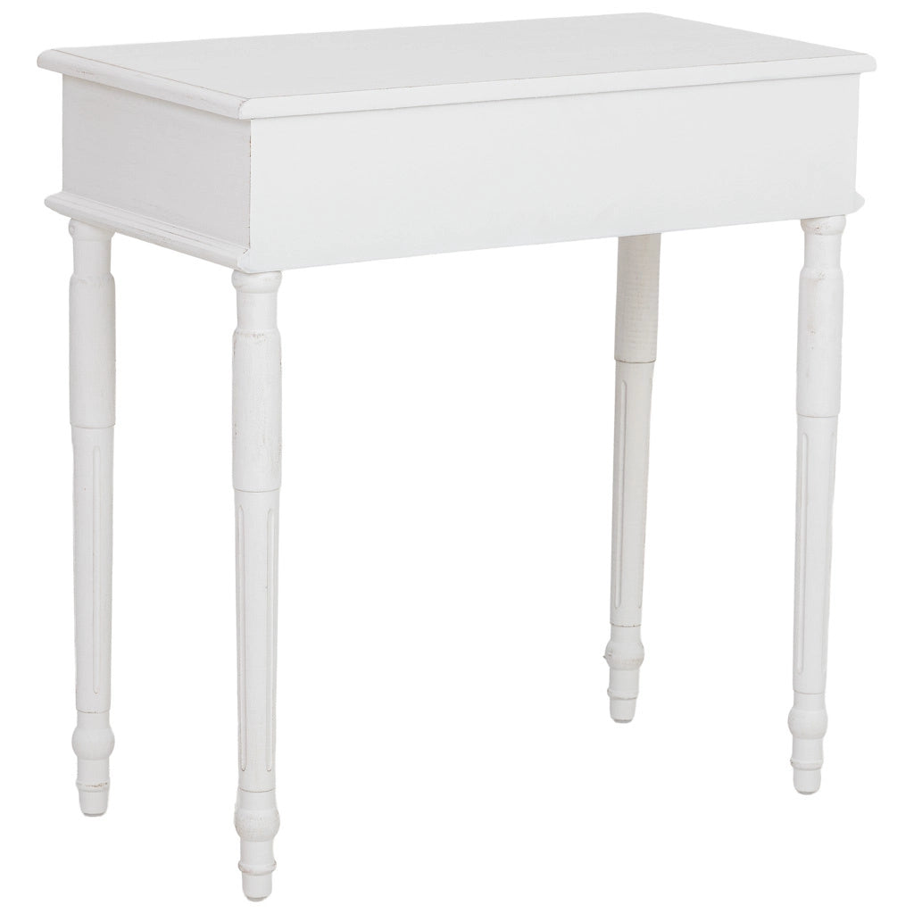 Tavolino da ingresso in legno bianco 71x36,5x74h cm