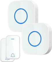 Kit di Allarme Anticorrosivo Senza Fili con 2 Pulsanti IP55 Anticorrosivo - 350m di Raggio - 38 Melodie - 4 Nivele di Volume