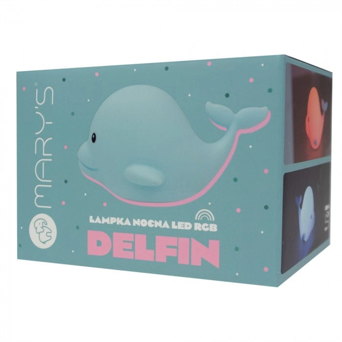 Lampada notte bimbi senza fili Delfino RGBW blu 1W Mary's