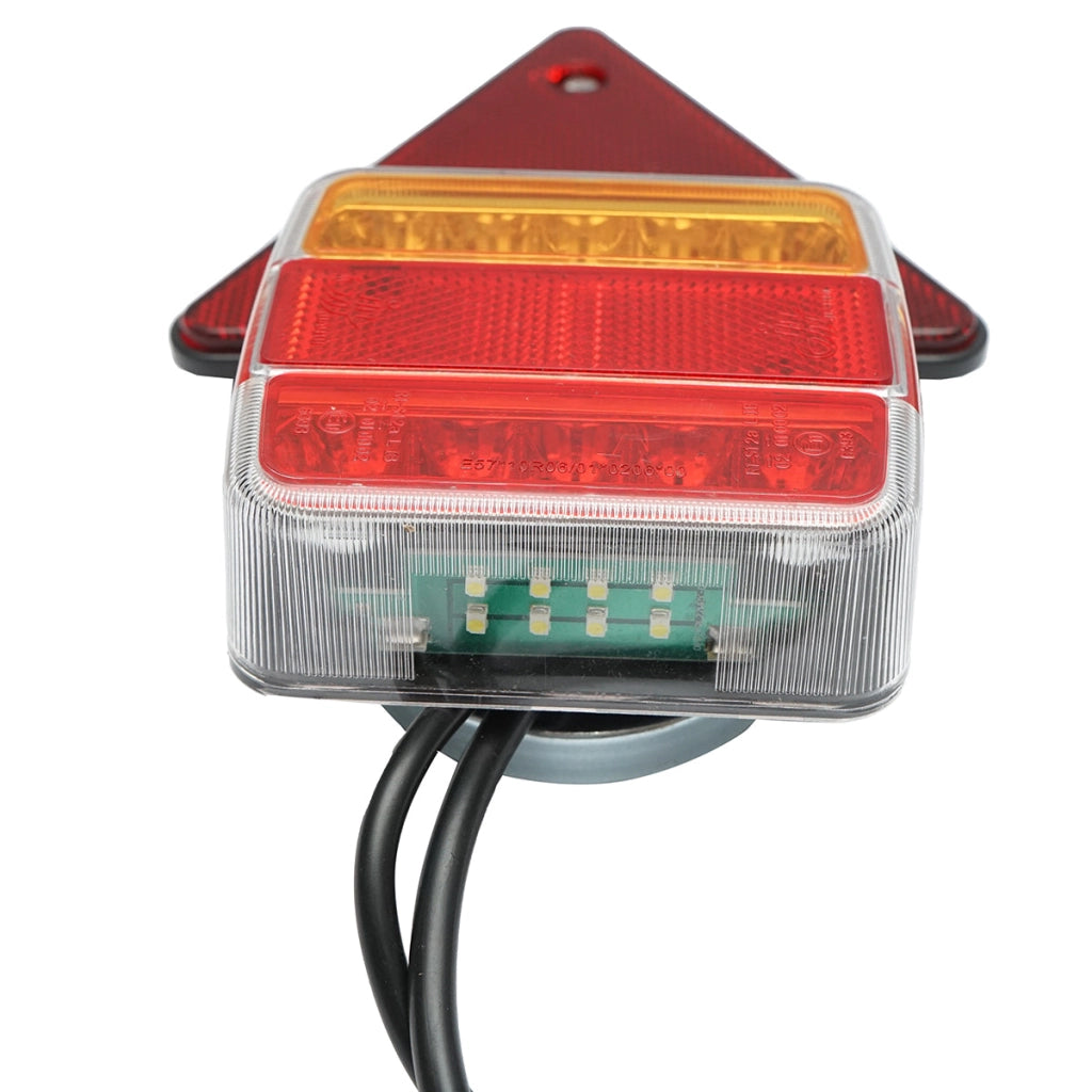 Set di luci magnetiche a LED per rimorchi con triangoli riflettenti, spina a 7 pin, cavo da 2,5 m, cavo spina = 7,5 m