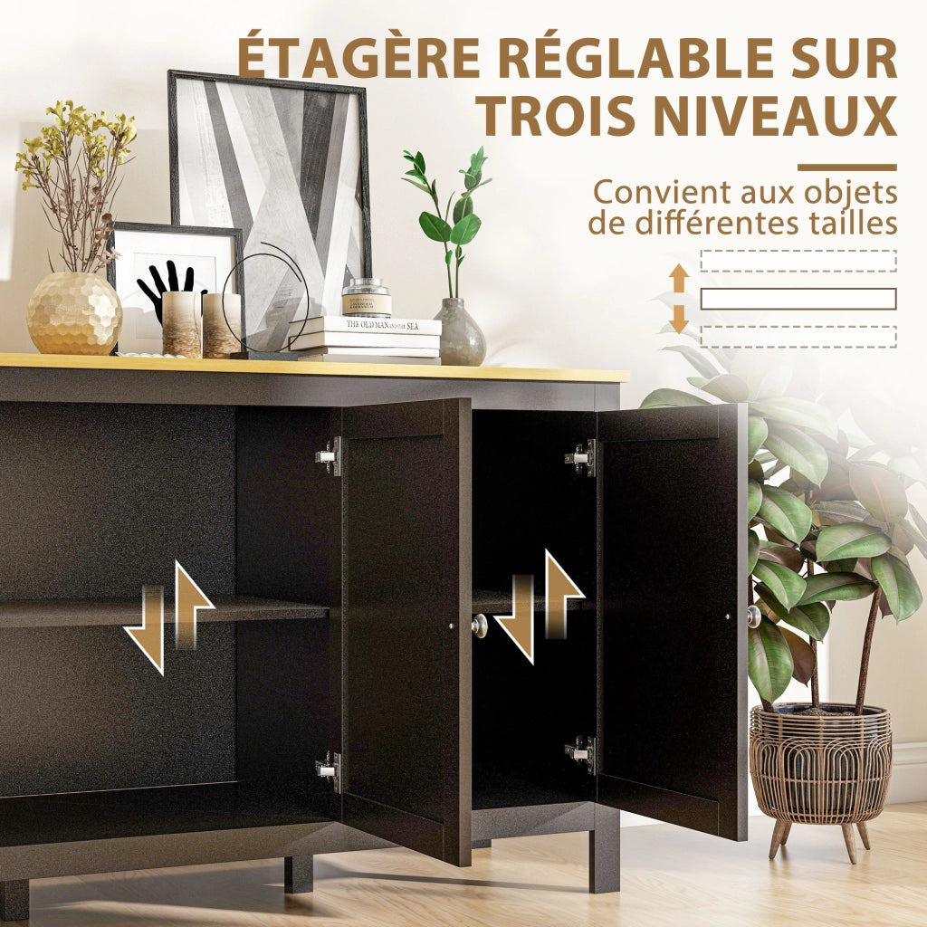 Armadio con 3 porte e 2 ripiani regolabili ¨C zephmum ¨C 120x40x70 cm nero