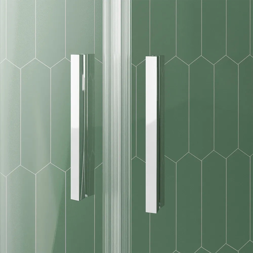 Box doccia semicircolare 75x75cm profili cromati slim vetro 6mm trasparente h190 | Portofino