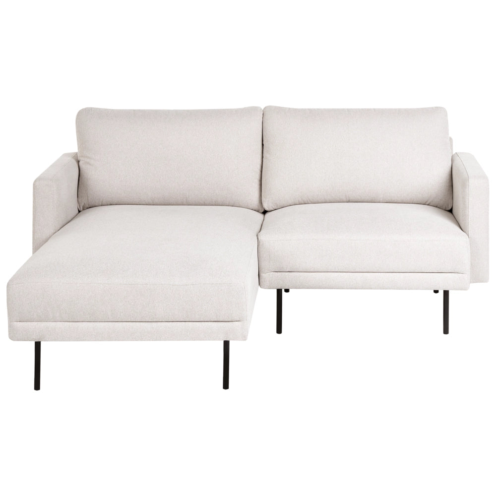 Divano angolare destro in poliestere beige 192 x 155 Divano a 2 posti imbottito con gambe in metallo, tessuto e schienale imbottito, moderno e minimalista