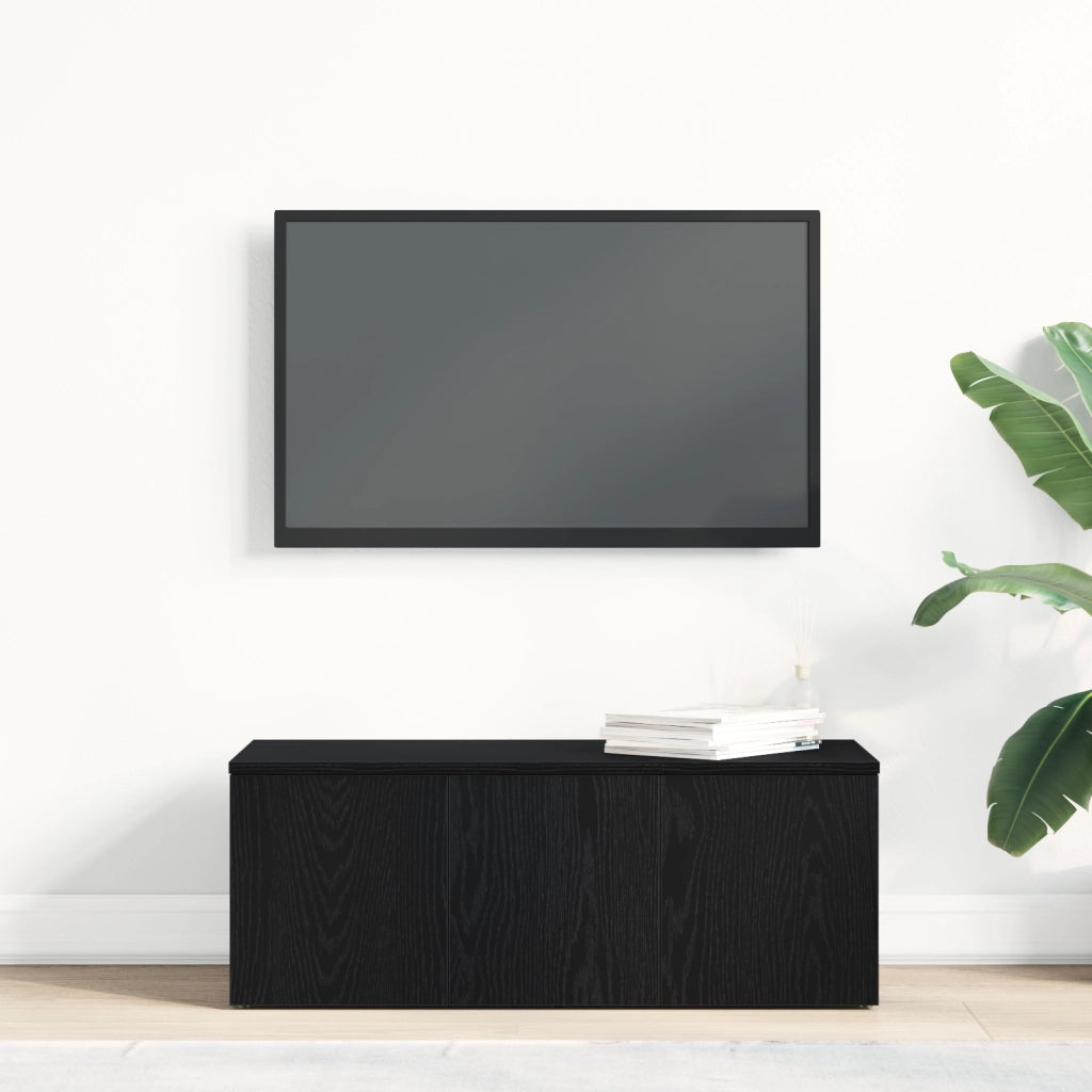 Mobile TV  Nero Rovere 80x34x30 cm in legno ingegnerizzato