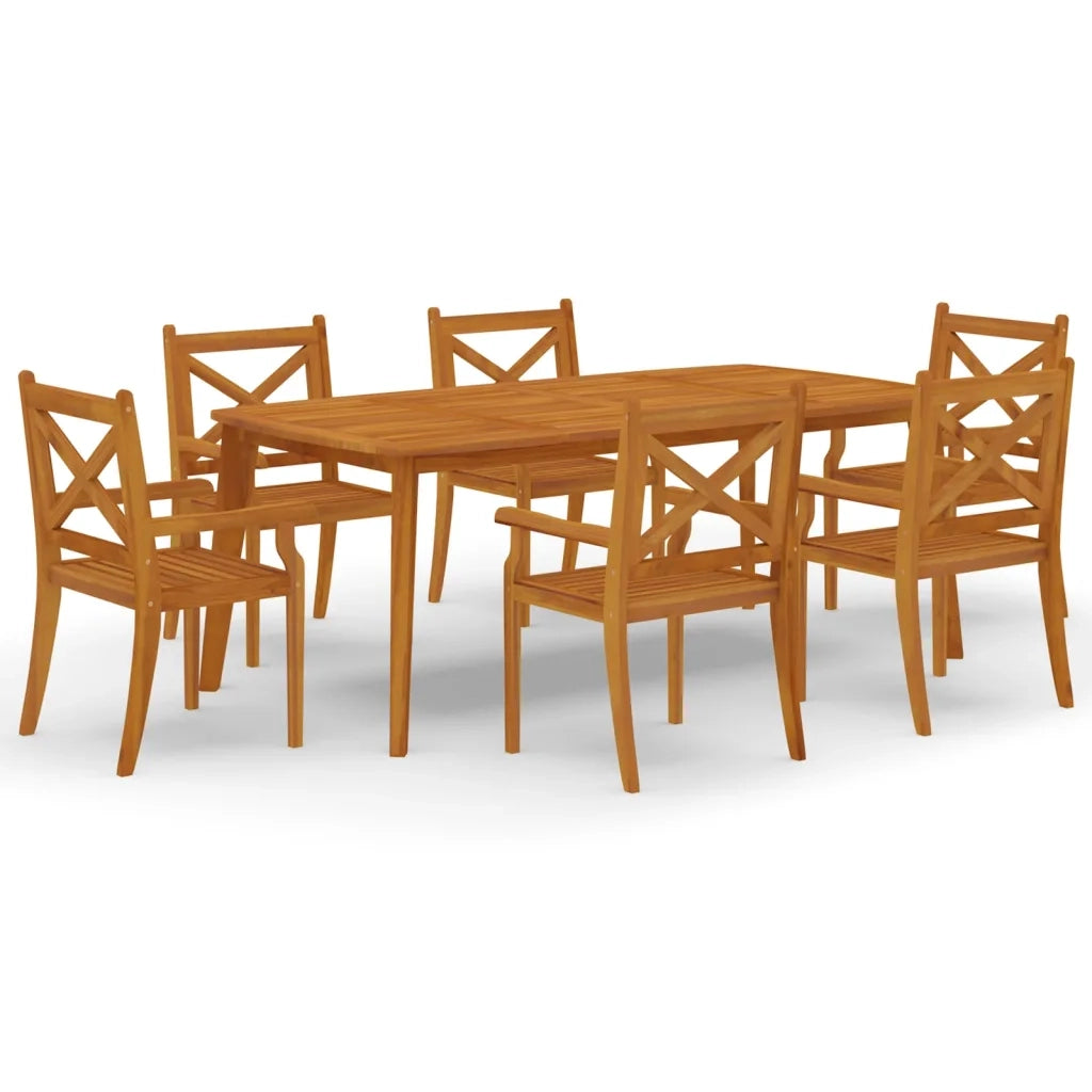 Set da Pranzo per Giardino 7 pz in Legno Massello di Acacia 3058005