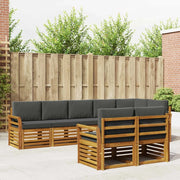 Set divani 8 pcs Naturale e Antracite Legno di Acacia Massello