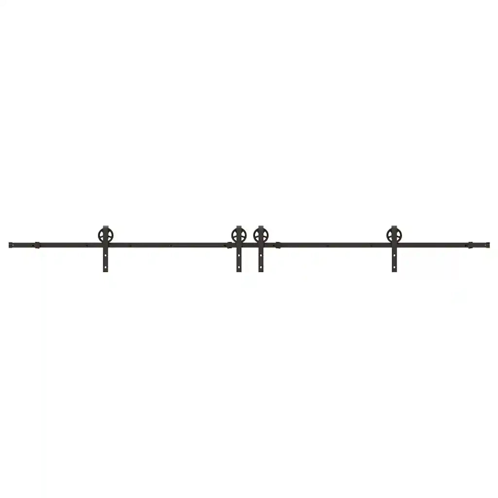 Kit di Binari per Porte Scorrevoli 366 cm Acciaio Nero CFW7698525
