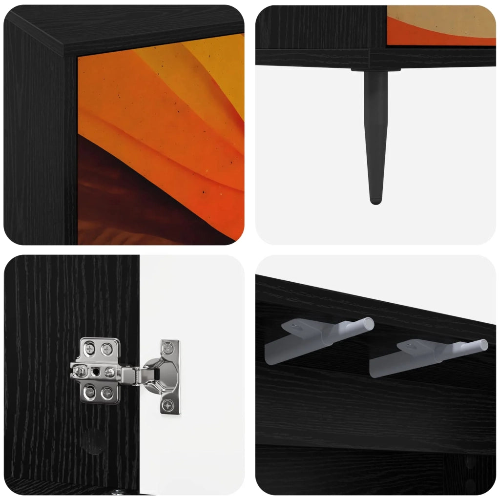 Credenza BONN Rovere Nero 102 x 33 x 76 cm Legno ingegnerizzato 8006981