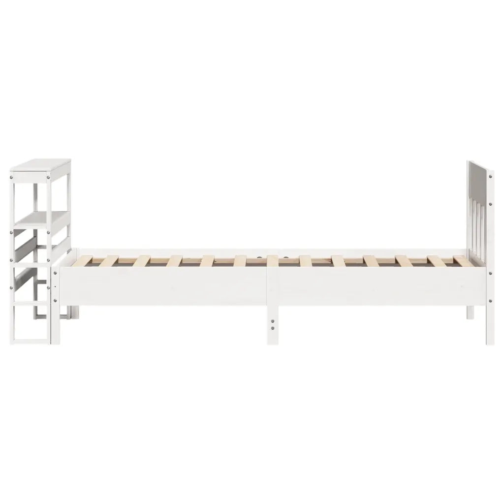 vidaXL Letto senza Materasso Bianco 75x190 in Legno Massello di Pino