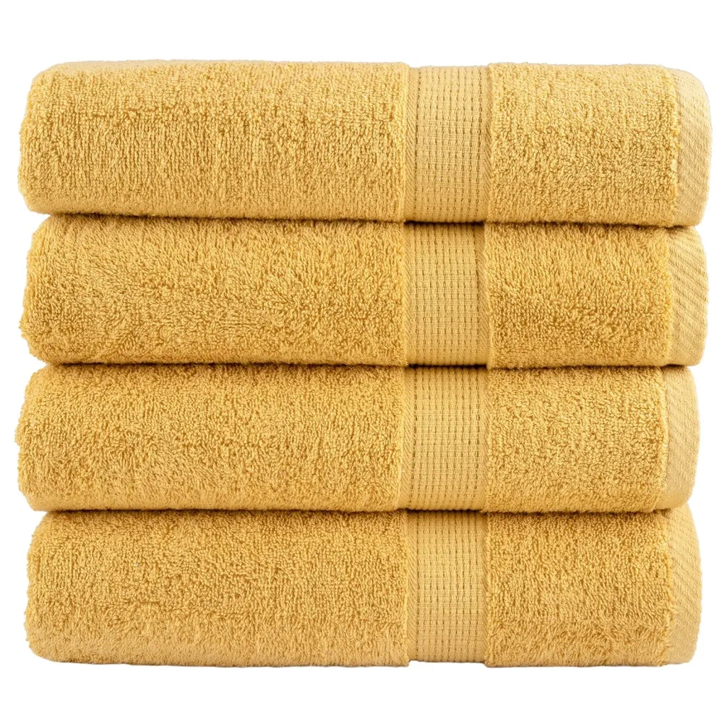 Asciugamani da bagno Premium SOLUND 4 pz Oro 100x150 cm 600 g/m² 137288