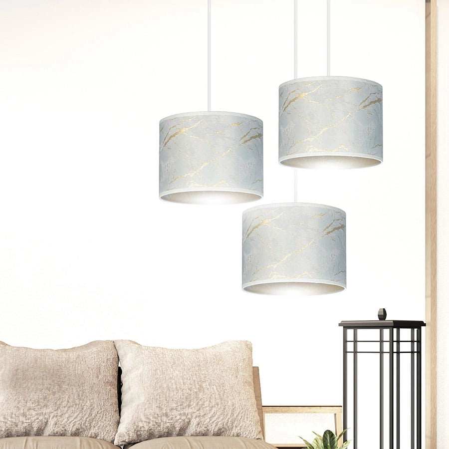 Lampadario Emibig Broddi 3 3xE27 bianco oro tessuto