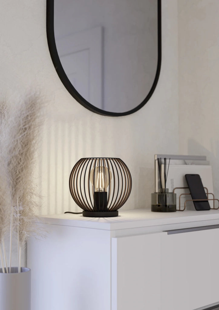 Lampada Scrivania Rustico Country Almanzora Acciaio Nero 1 Luce E27 Ip20