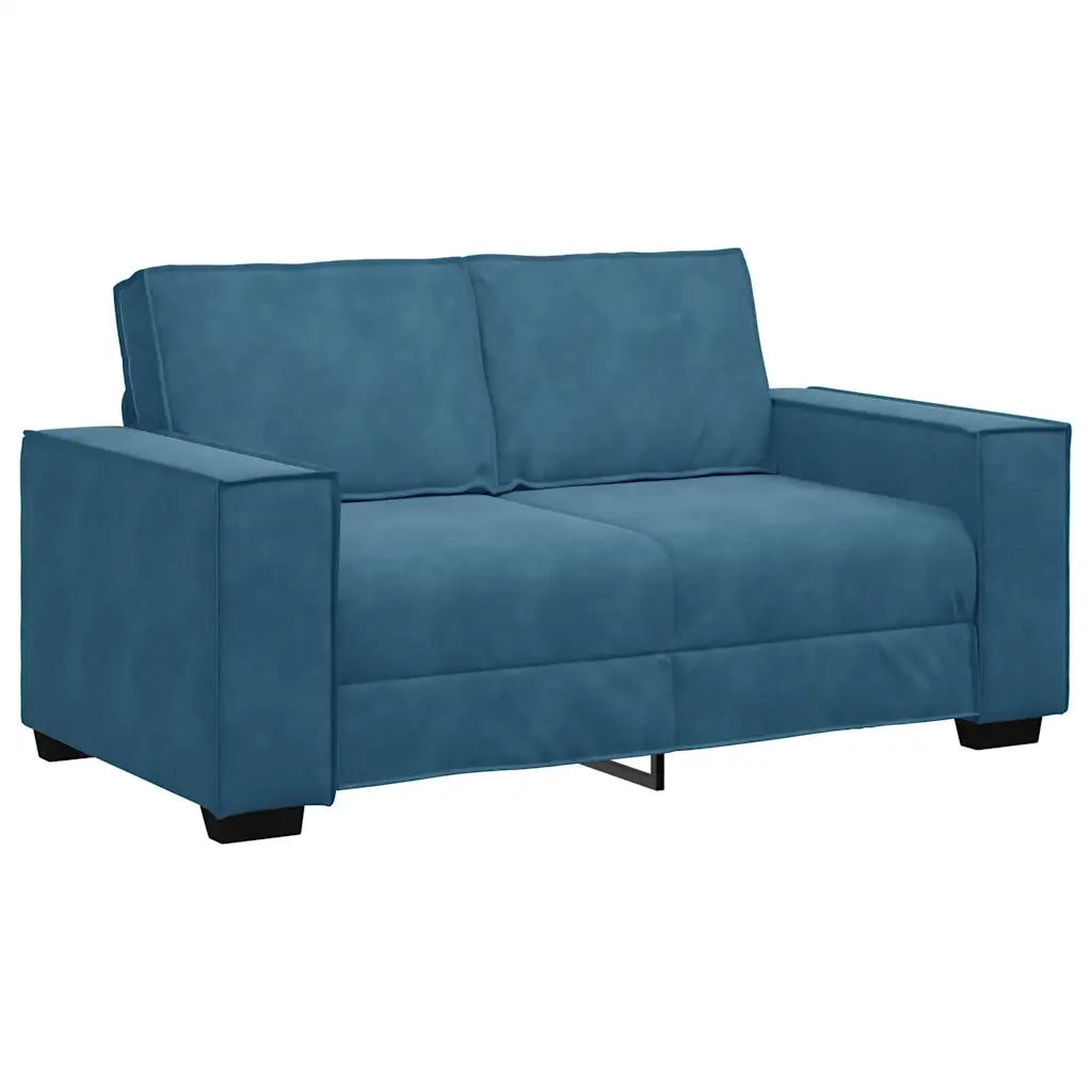 Set di Divani 3 pz con Cuscini Blu in Velluto 3324627